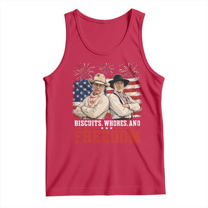 Biscuits Whores And Freedom Funny Western Cowboy 4th of July Tank Top
