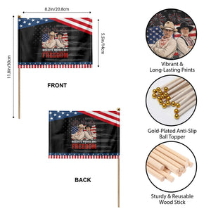 Biscuits Whores And Freedom Funny Western Cowboy 4th of July Patriotic Handheld Flag