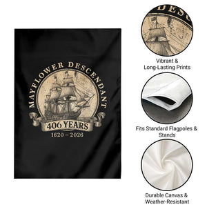 Mayflower Descendant Garden Flag 406 Years Pilgrim Fathers Thanksgiving History