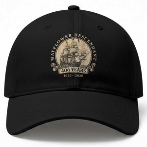 Mayflower Descendant Baseball Cap 406 Years Pilgrim Fathers Thanksgiving History