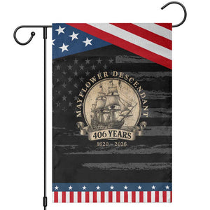 Mayflower Descendant Patriotic Garden Flag 406 Years Pilgrim Fathers Thanksgiving History