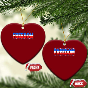 Freedom Funny 4th of July Couple Matching Ceramic Ornament