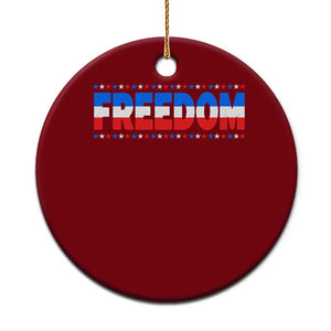 Freedom Funny 4th of July Couple Matching Ceramic Ornament