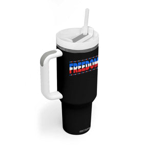 Freedom Funny 4th of July Couple Matching Tumbler With Handle
