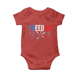 Freedom Funny 4th of July Couple Matching Baby Onesie US Fireworks