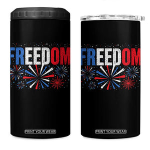 Freedom Funny 4th of July Couple Matching 4 in 1 Can Cooler Tumbler US Fireworks