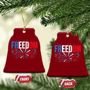 Freedom Funny 4th of July Couple Matching Ceramic Ornament US Fireworks