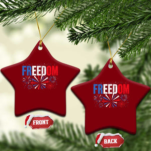Freedom Funny 4th of July Couple Matching Ceramic Ornament US Fireworks