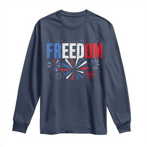 Freedom Funny 4th of July Couple Matching Long Sleeve Shirt US Fireworks