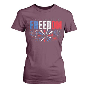 Freedom Funny 4th of July Couple Matching T Shirt For Women US Fireworks
