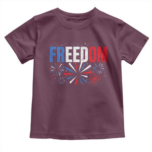 Freedom Funny 4th of July Couple Matching Toddler T Shirt US Fireworks