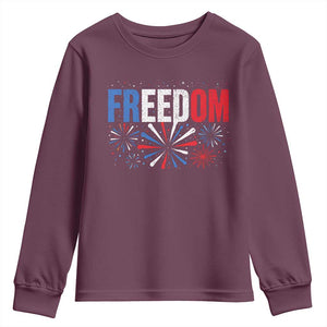 Freedom Funny 4th of July Couple Matching Youth Sweatshirt US Fireworks