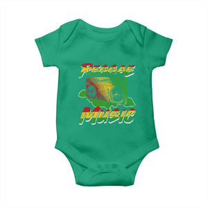 Reggae Music Baby Onesie Rastafari Rasta Jamaica Boombox TS11 Irish Green Print Your Wear