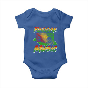 Reggae Music Baby Onesie Rastafari Rasta Jamaica Boombox TS11 Royal Blue Print Your Wear
