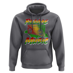 Reggae Music Hoodie Rastafari Rasta Jamaica Boombox TS11 Charcoal Print Your Wear
