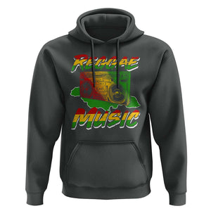 Reggae Music Hoodie Rastafari Rasta Jamaica Boombox TS11 Dark Heather Print Your Wear