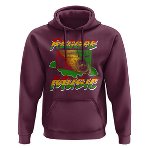 Reggae Music Hoodie Rastafari Rasta Jamaica Boombox TS11 Maroon Print Your Wear