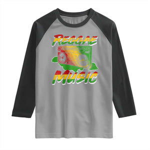 Reggae Music Raglan Shirt Rastafari Rasta Jamaica Boombox TS11 Sport Gray Black Print Your Wear