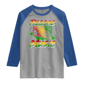 Reggae Music Raglan Shirt Rastafari Rasta Jamaica Boombox TS11 Sport Gray Royal Print Your Wear