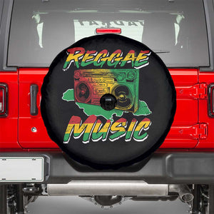 Reggae Music Spare Tire Cover Rastafari Rasta Jamaica Boombox TS11 Black Print Your Wear