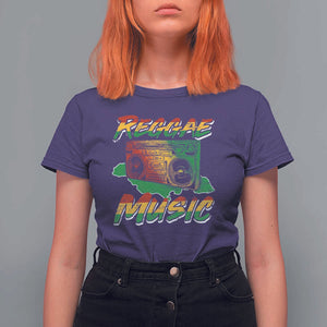 Reggae Music T Shirt For Women Rastafari Rasta Jamaica Boombox TS11 Purple Print Your Wear