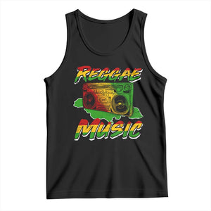 Reggae Music Tank Top Rastafari Rasta Jamaica Boombox TS11 Black Print Your Wear