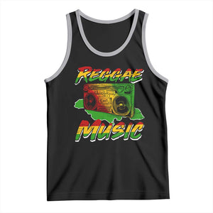 Reggae Music Tank Top Rastafari Rasta Jamaica Boombox TS11 Black Athletic Heather Print Your Wear