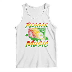 Reggae Music Tank Top Rastafari Rasta Jamaica Boombox TS11 White Print Your Wear