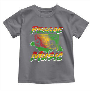 Reggae Music Toddler T Shirt Rastafari Rasta Jamaica Boombox TS11 Charcoal Print Your Wear