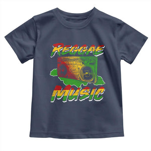 Reggae Music Toddler T Shirt Rastafari Rasta Jamaica Boombox TS11 Navy Print Your Wear