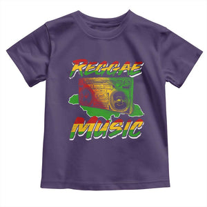 Reggae Music Toddler T Shirt Rastafari Rasta Jamaica Boombox TS11 Purple Print Your Wear