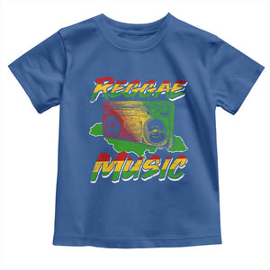 Reggae Music Toddler T Shirt Rastafari Rasta Jamaica Boombox TS11 Royal Blue Print Your Wear