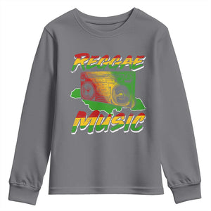 Reggae Music Youth Sweatshirt Rastafari Rasta Jamaica Boombox TS11 Charcoal Print Your Wear