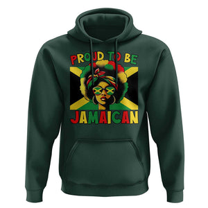 Proud To Be Jamaican Hoodie Jamaica Pride Flag Girl Sunglasses TS11 Dark Forest Green Print Your Wear