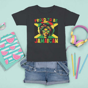 Proud To Be Jamaican T Shirt For Kid Jamaica Pride Flag Girl Sunglasses TS11 Black Print Your Wear