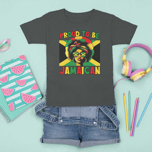 Proud To Be Jamaican T Shirt For Kid Jamaica Pride Flag Girl Sunglasses TS11 Dark Heather Print Your Wear