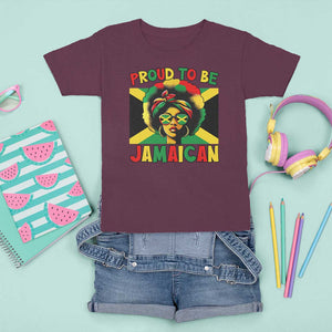 Proud To Be Jamaican T Shirt For Kid Jamaica Pride Flag Girl Sunglasses TS11 Maroon Print Your Wear