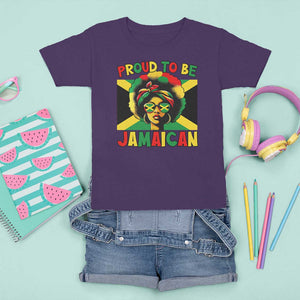 Proud To Be Jamaican T Shirt For Kid Jamaica Pride Flag Girl Sunglasses TS11 Purple Print Your Wear
