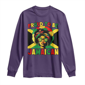 Proud To Be Jamaican Long Sleeve Shirt Jamaica Pride Flag Girl Sunglasses TS11 Purple Print Your Wear