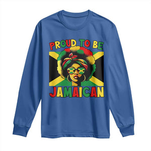 Proud To Be Jamaican Long Sleeve Shirt Jamaica Pride Flag Girl Sunglasses TS11 Royal Blue Print Your Wear