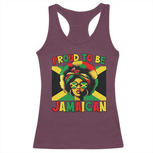 Proud To Be Jamaican Racerback Tank Top Jamaica Pride Flag Girl Sunglasses TS11 Maroon Print Your Wear