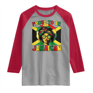 Proud To Be Jamaican Raglan Shirt Jamaica Pride Flag Girl Sunglasses TS11 Sport Gray Red Print Your Wear