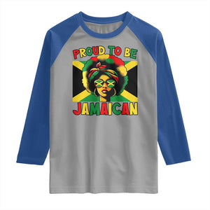 Proud To Be Jamaican Raglan Shirt Jamaica Pride Flag Girl Sunglasses TS11 Sport Gray Royal Print Your Wear
