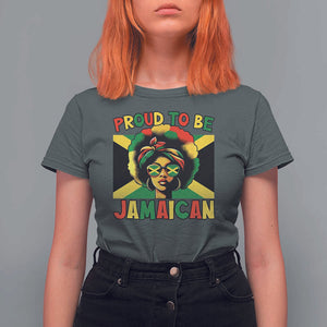 Proud To Be Jamaican T Shirt For Women Jamaica Pride Flag Girl Sunglasses TS11 Dark Heather Print Your Wear