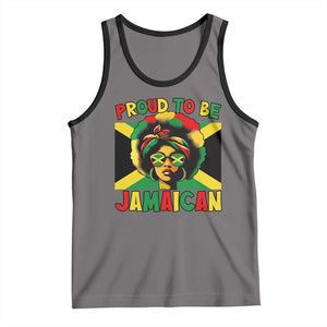 Proud To Be Jamaican Tank Top Jamaica Pride Flag Girl Sunglasses TS11 Deep Heather Black Print Your Wear