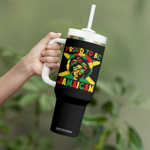Proud To Be Jamaican Tumbler With Handle Jamaica Pride Flag Girl Sunglasses TS11 Print Your Wear