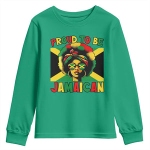 Proud To Be Jamaican Youth Sweatshirt Jamaica Pride Flag Girl Sunglasses TS11 Irish Green Print Your Wear