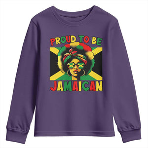 Proud To Be Jamaican Youth Sweatshirt Jamaica Pride Flag Girl Sunglasses TS11 Purple Print Your Wear