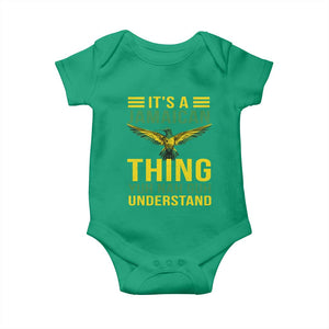 It's A Jamaican Thing Yuh Nah Guh Understand Baby Onesie Jamaica Hummingbird TS11 Irish Green Print Your Wear