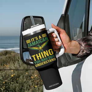 It's A Jamaican Thing Yuh Nah Guh Understand Tumbler With Handle Jamaica Hummingbird TS11 Print Your Wear